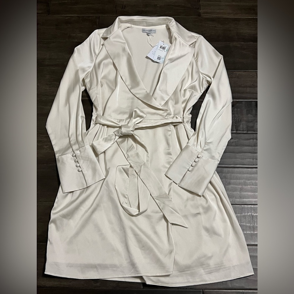 Guess Silk Champagne Mini Dress L